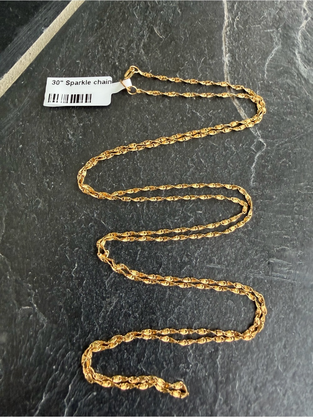 14kt Yellow Gold Sparkle Chain Necklace 30”
Long